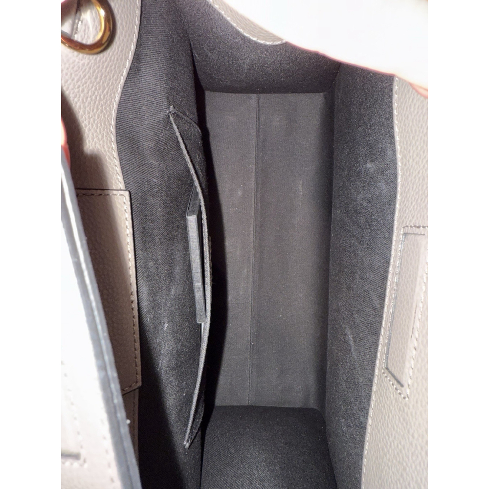 Versace Virtus Grainy Calf Leather Grey Large Top Handle Bag NWT $ 2100 Retail - Picture 4 of 10